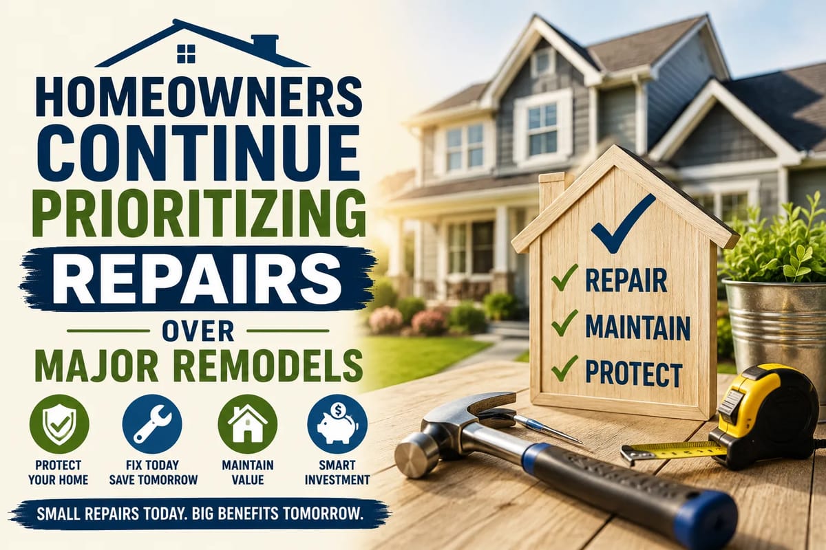 Homeowners Continue Prioritizing Repairs Over Major Remodels